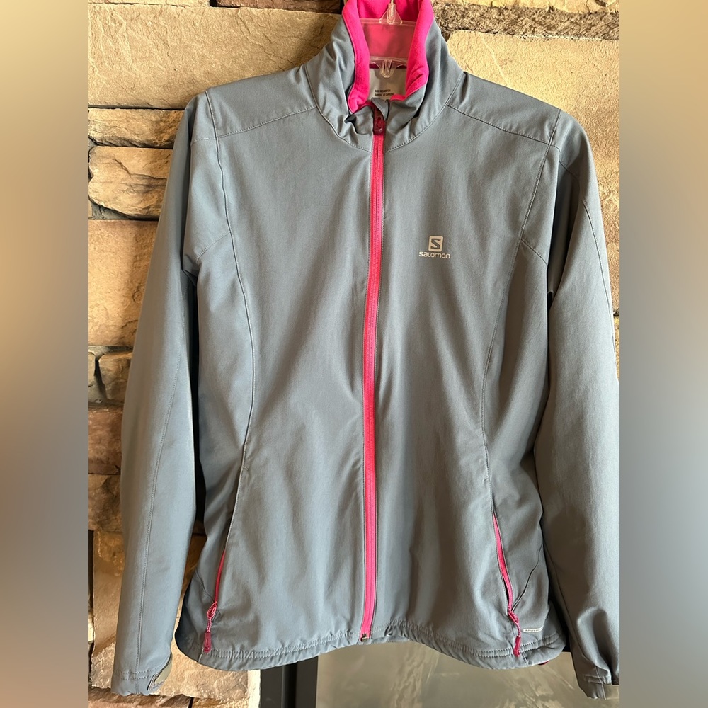 Salomon woman’s advanced shield jacket blue gray pink winter  medium M